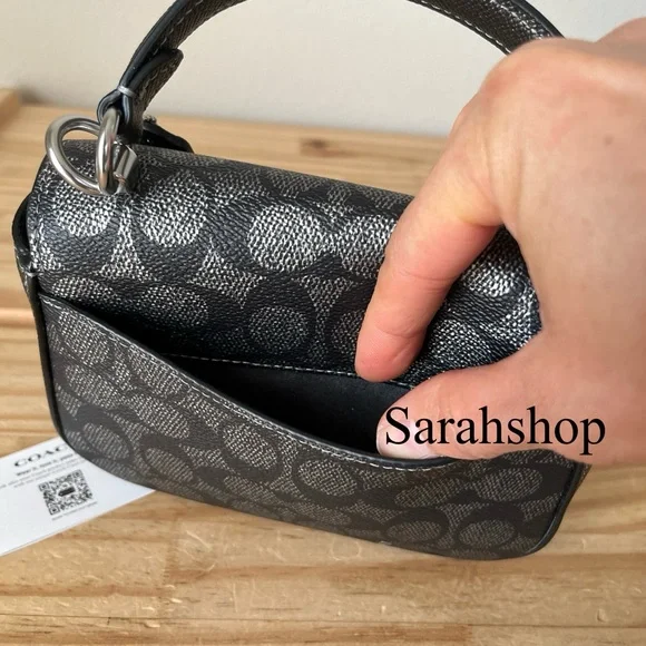 ✅Coach Lysa Top Handle Bag in Metallic Signature - Picture 12 of 15